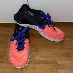 Nike Metcon3 Metcon 3 Peach Pink Black Blue Weight Lifting Sneakers Womens 8.5